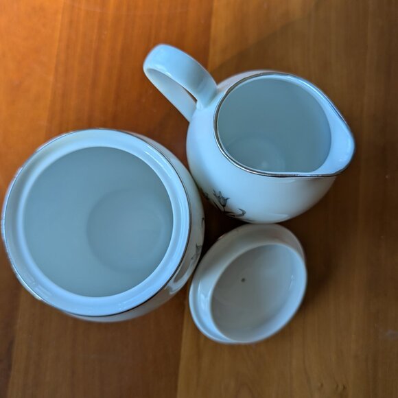 Noritake Blue Bell Sugar Bowl With Lid & Creamer Set Porcelain Fine China, #5564 - Picture 3 of 9